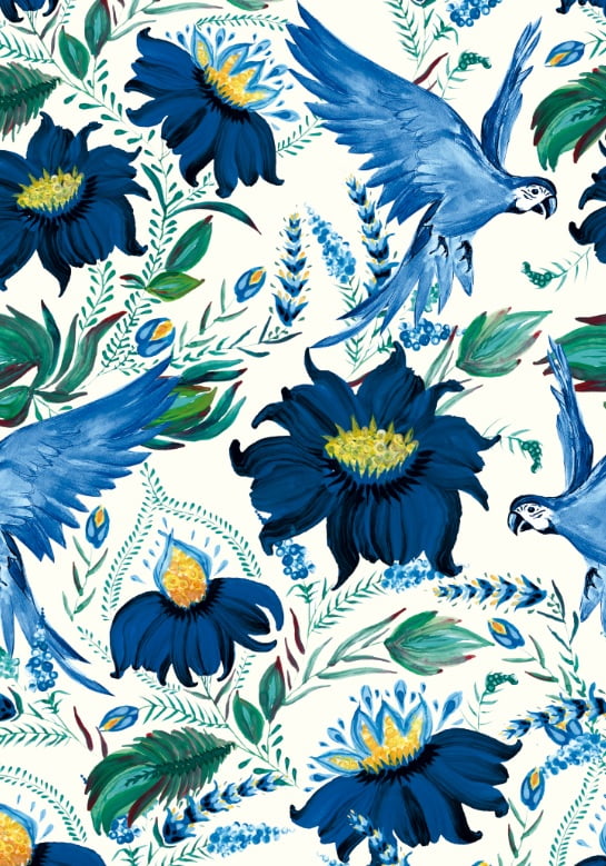 POLLY VISCOSE - ARARA BLUE